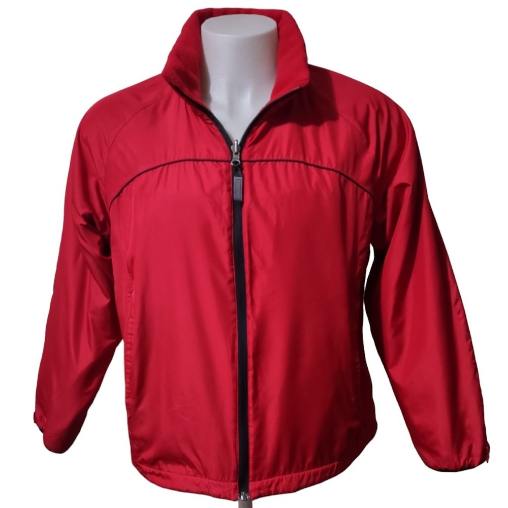 Pacific Trail Jacket Women's Large Windbreaker Reversible Fleece Coat Ladies Red